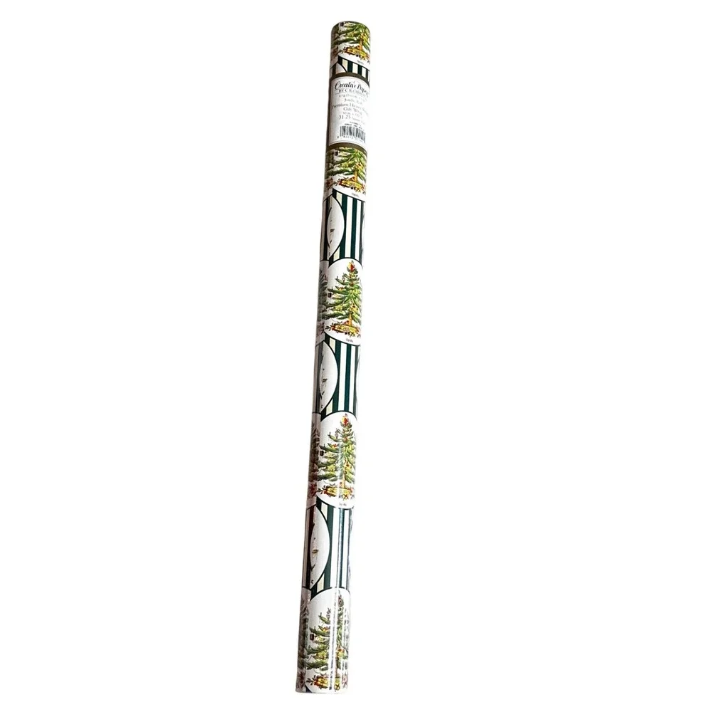 C.R. Gibson Spode Christmas Tree Jumbo Gift Wrap Roll 30x150 Premium Heavyweight